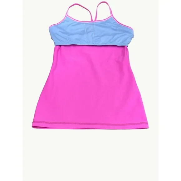 Lululemon IVIVVA Athletica Pink Racerback Tank Top Polyester Lycra Blend Active
