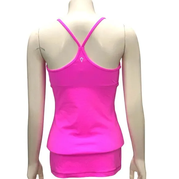 Lululemon IVIVVA Athletica Pink Racerback Tank Top Polyester Lycra Blend Active