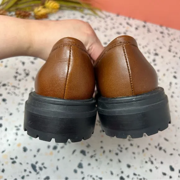 Madewell The Bradley Stable Congnac Chunky Lug Sole Women’ Leather Loafers Sz 9