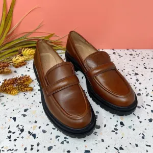 Madewell The Bradley Stable Congnac Chunky Lug Sole Women’ Leather Loafers Sz 9