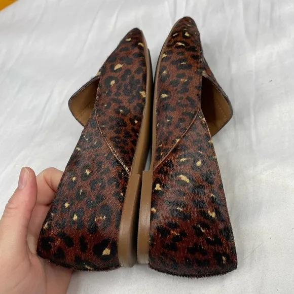 Madewell The Frances Skimmer Brown Loafer in Painted Leopard Calf Hair-6