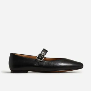 Madewell The Remy Mary Jane Flat in True Black Leather Size 10.5