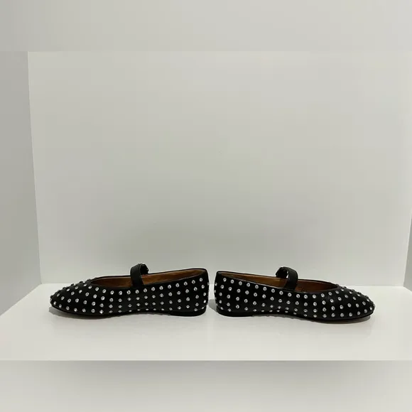 Madewell The Remy Mary Jane Flat NEW Black with Bezel Set Embellishments size 10