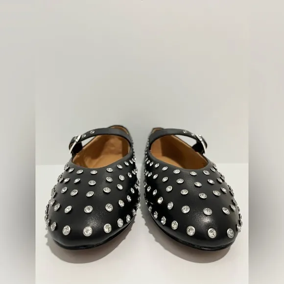 Madewell The Remy Mary Jane Flat NEW Black with Bezel Set Embellishments size 10