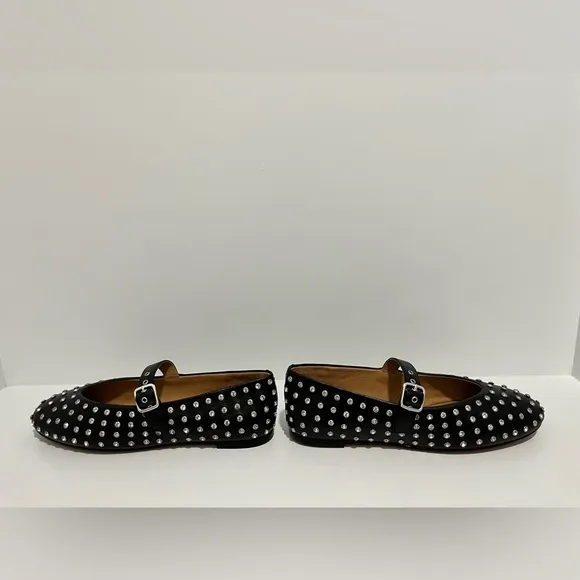 Madewell The Remy Mary Jane Flat NEW Black with Bezel Set Embellishments size 10