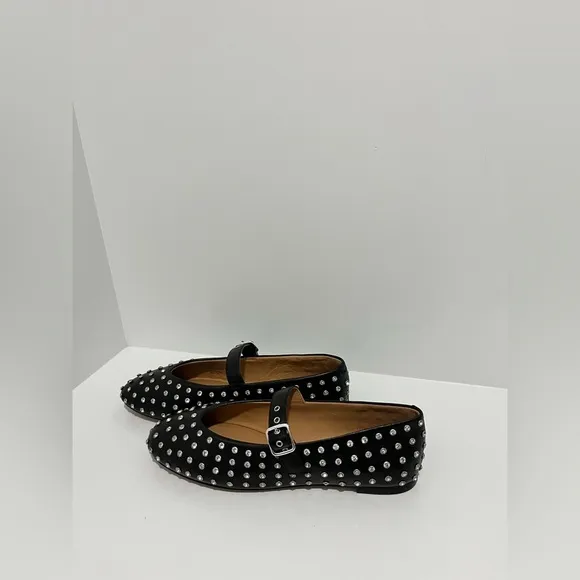 Madewell The Remy Mary Jane Flat NEW Black with Bezel Set Embellishments size 10