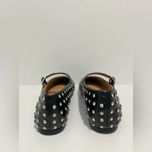 Madewell The Remy Mary Jane Flat NEW Black with Bezel Set Embellishments size 10
