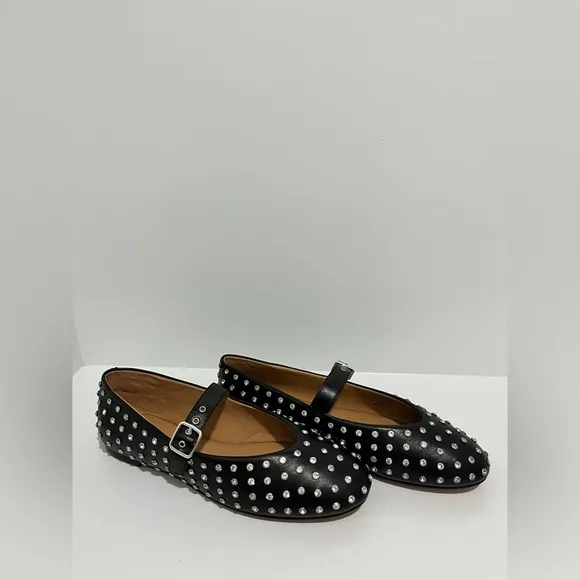 Madewell The Remy Mary Jane Flat NEW Black with Bezel Set Embellishments size 10