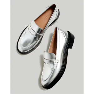 Madewell The Vernon Leather Loafer in Silver Size 9