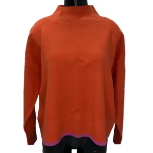Maeve Women's Carys Mock Neck Sweater – Orange Red – Size S – NWT