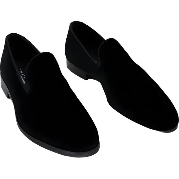 Magnanni Jareth Black Velvet Loafers for Men - Elegant Footwear Size 8.5