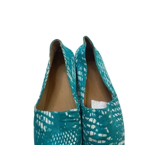 Maison Martin Margiela Canvas Floral Print Flats Women’s Blue-Green Size 7