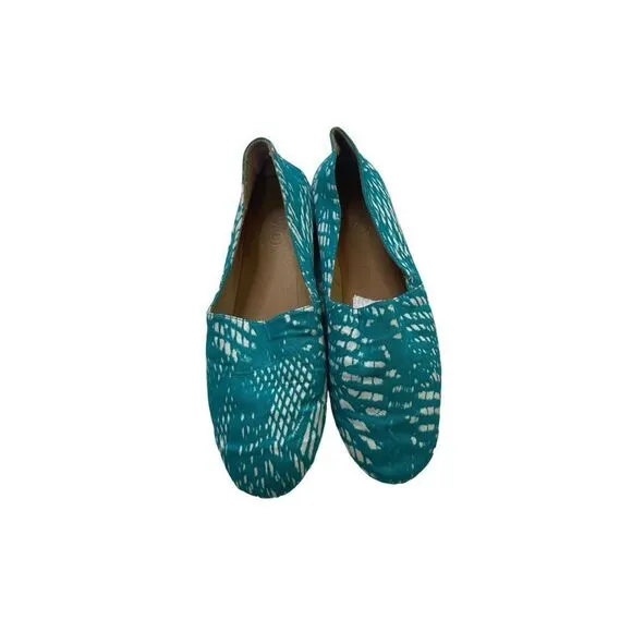 Maison Martin Margiela Canvas Floral Print Flats Women’s Blue-Green Size 7