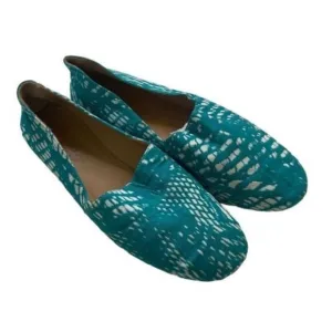 Maison Martin Margiela Canvas Floral Print Flats Women’s Blue-Green Size 7
