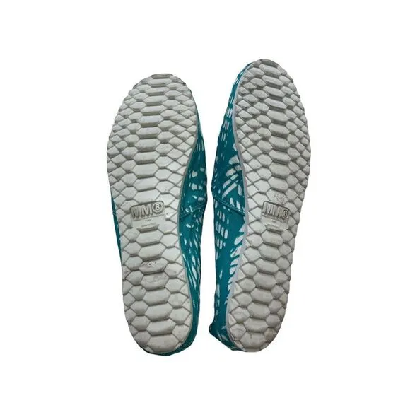 Maison Martin Margiela Canvas Floral Print Flats Women’s Blue-Green Size 7