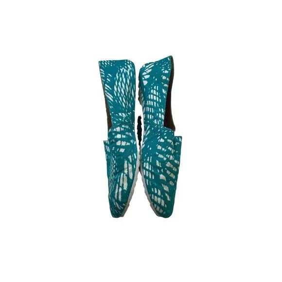 Maison Martin Margiela Canvas Floral Print Flats Women’s Blue-Green Size 7