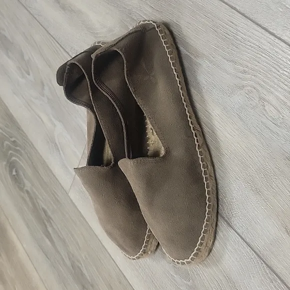 Manebi Brown Suede Flat Espadrilles Hamptons Size 39/8