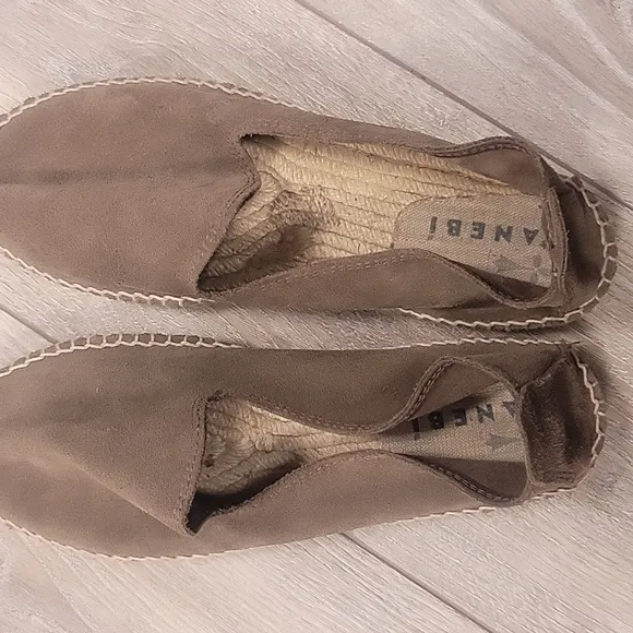 Manebi Brown Suede Flat Espadrilles Hamptons Size 39/8