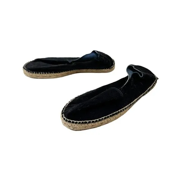 Manebi Dakota calf hair espadrilles, Size 41EU, Black calf hair