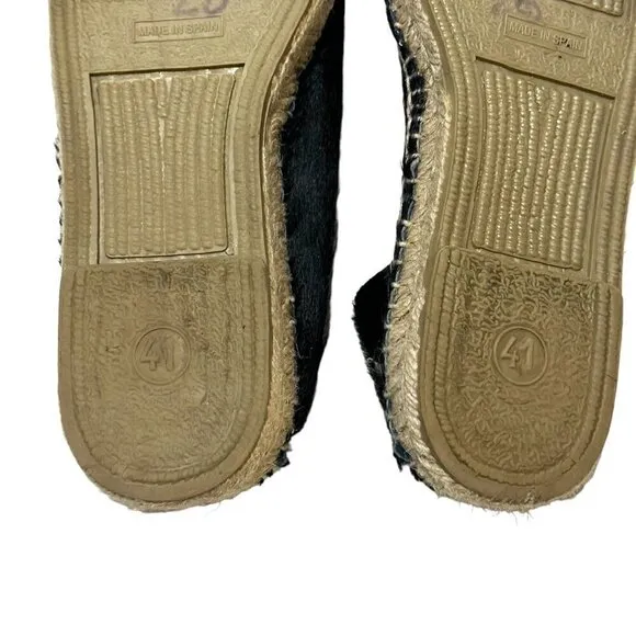 Manebi Dakota calf hair espadrilles, Size 41EU, Black calf hair