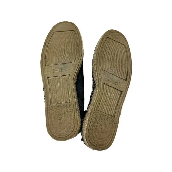 Manebi Dakota calf hair espadrilles, Size 41EU, Black calf hair