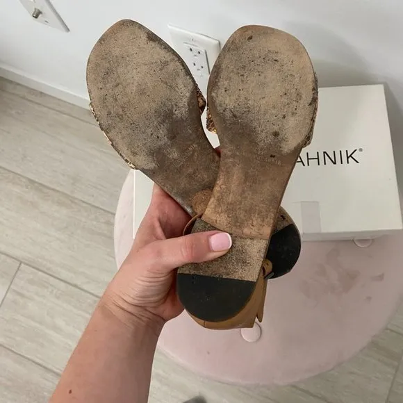 Manolo Blahnik Apollaclo Camel Flats Size 9.5