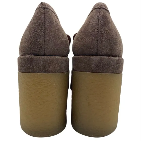 Marc Fisher Womens Shoes Lina Platform Loafers Sz 7 Tan Suede Chunky Sole Casual