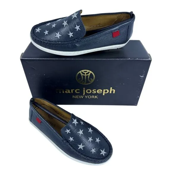 Marc Joseph Holland (Little Kid/Big Kid) (Navy Grainy/White Sole) Shoes Size 11