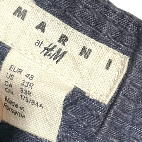 Marni Men’s Navy Pinstripe Chino Shorts | Size 33 | Like New