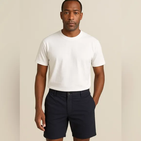 Marni Men’s Navy Pinstripe Chino Shorts | Size 33 | Like New