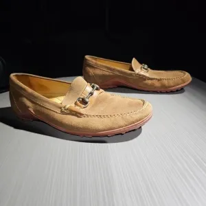 Martin Dingman‎ Bill Suede Horse Bit Loafers Men’s 9.5M Brown EUC