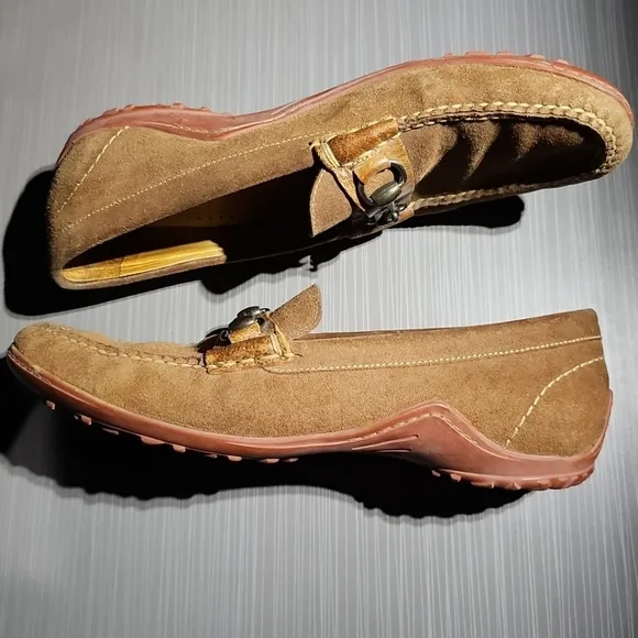 Martin Dingman‎ Bill Suede Horse Bit Loafers Men’s 9.5M Brown EUC