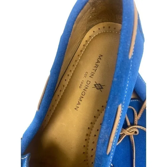 MARTIN Dingman Women’s Blue Suede Loafers SZ 38 Or Sz 7