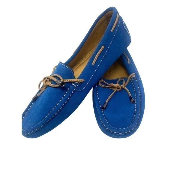 MARTIN Dingman Women’s Blue Suede Loafers SZ 38 Or Sz 7