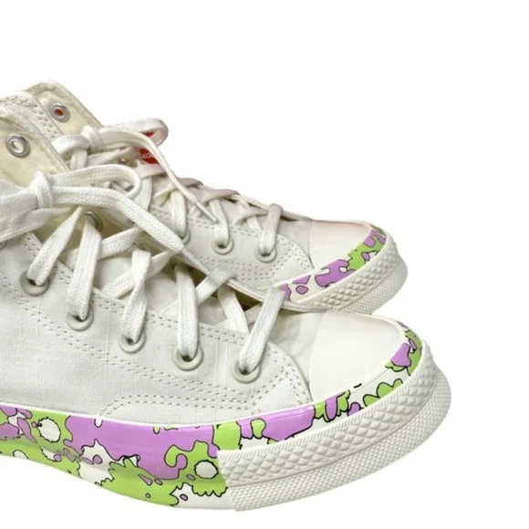 💖MEGA SALE💖Converse CHUCK 70 All Star Crafted Florals Egret Women  A01187C