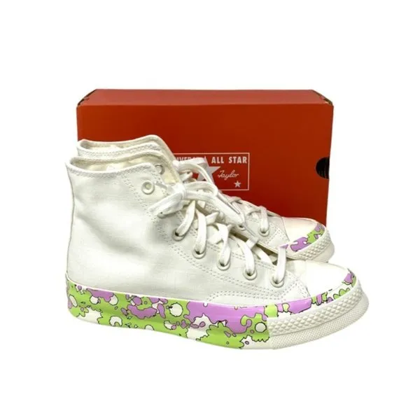 💖MEGA SALE💖Converse CHUCK 70 All Star Crafted Florals Egret Women  A01187C