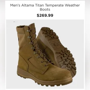Men's Altama Titan Temperate Weather Army Boots (9W) Coyote Brown Military NEW