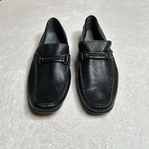 Men’s DONALD J PLINER Leather Bit Loafers in black size 12