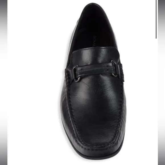 Men’s DONALD J PLINER Leather Bit Loafers in black size 12