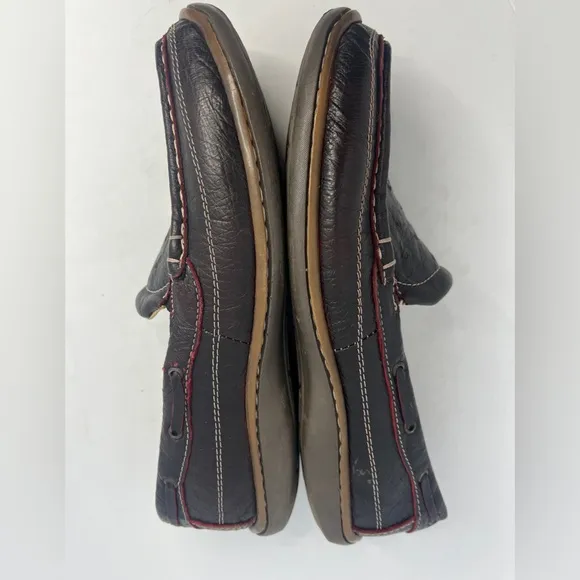 Mens Genuine Ostrich Skin Brown Loafers Slip On Shoes Size 8.5