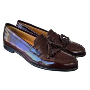 Mens Mezlan Santander Burgundy Italian Leather Tassel Luxury Loafers SZ 11.5