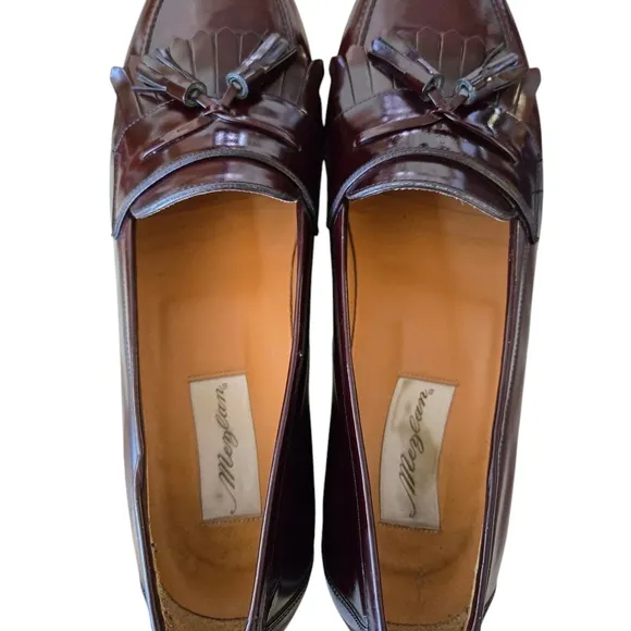 Mens Mezlan Santander Burgundy Italian Leather Tassel Luxury Loafers SZ 11.5