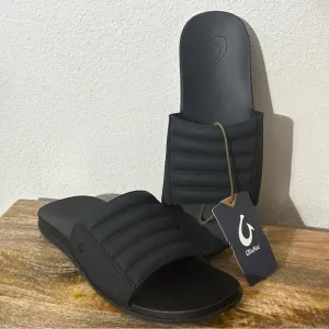 Men’s Olukai Maha 'Olu Black/Black Slide Sandals Sz 11 NEW