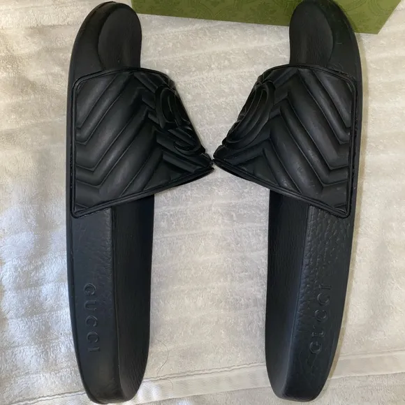 Mens Quilted Gucci Rubber Slides