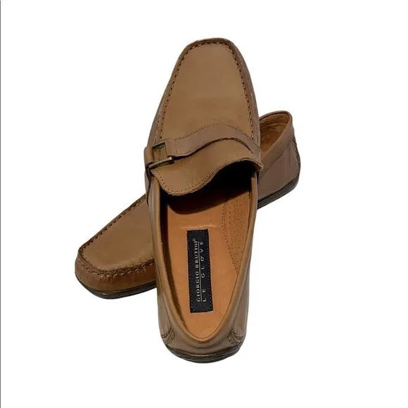 Men’s Giorgio Brutini Le Glove Brown Leather Driving Loafers Size 10 NWOT