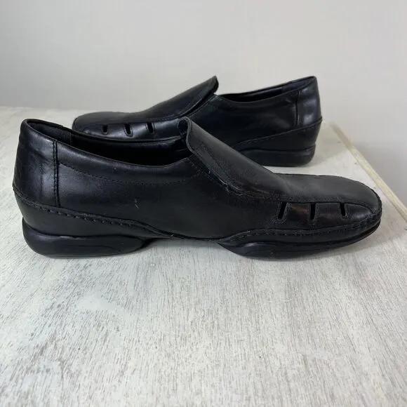 Mephisto‎ Eldef Cool Air Black Leather Slip-On Comfort Loafers Men's Size US 10