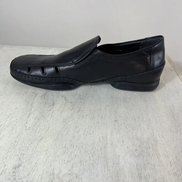 Mephisto‎ Eldef Cool Air Black Leather Slip-On Comfort Loafers Men's Size US 10