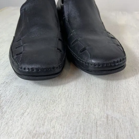 Mephisto‎ Eldef Cool Air Black Leather Slip-On Comfort Loafers Men's Size US 10