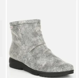Mephisto Rezia Ankle Boots Side Zip Grey Black NEW SZ 8.5 NEW