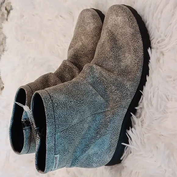 Mephisto Rezia Ankle Boots Side Zip Grey Black NEW SZ 8.5 NEW